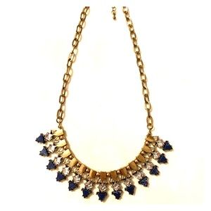 Navy blue and gold necklace